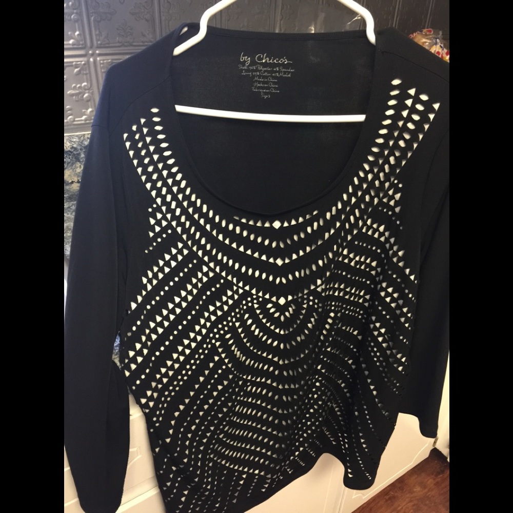 Black cut out shirt